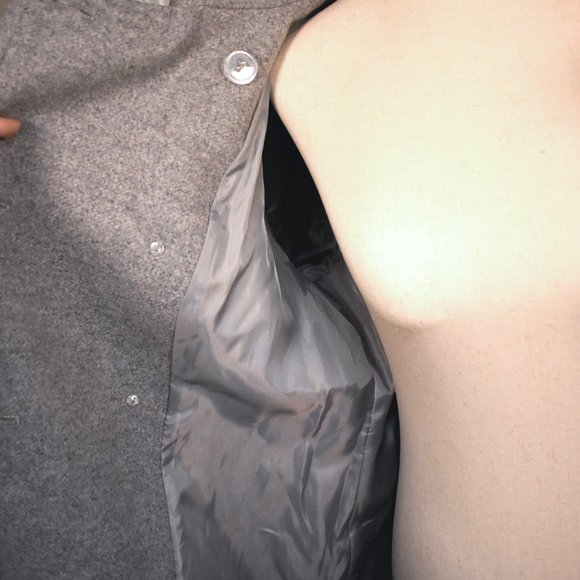 NWT Express Women's Gray Recycled Wool Pea Coat Size Medium - New Winter Coat - Picture 8 of 12